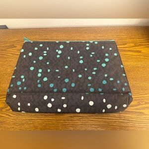 Thirty-One Thermal Zipper Pouch - Cool Confetti Dot Pattern NWOT